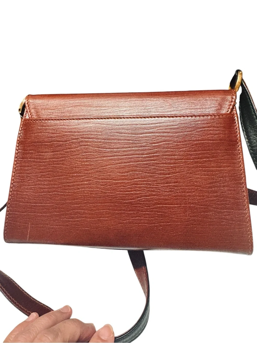 Bally Vintage circa 1980-1990 2 tone  GHW deco avante garde flap cros body bag
